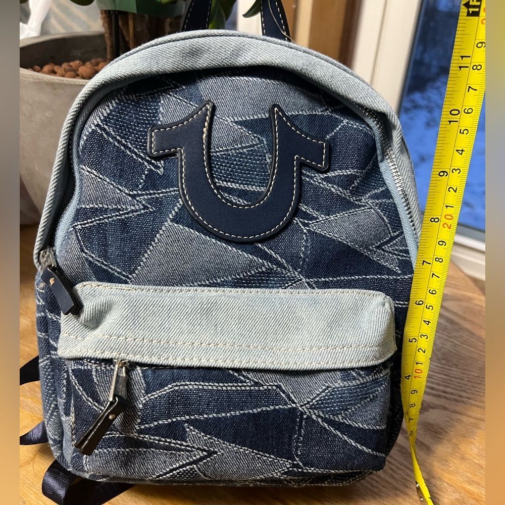 TRUE RELIGION Mini Denim Logo Backpack for Men and Women New - Picture 10 of 11